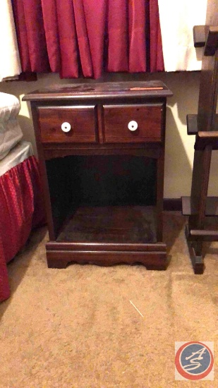 Bed Side Table With a Blanket Holder. Box of new twin mattress pads , Pillow,and animal lunch bag