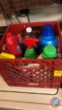 (NO SHIPPING) (2) boxes Household cleaning products to many to list, (1) Flat misc items.