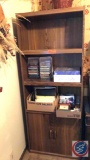 (2) Book cases with items on shelves included. Approx measurements of bookcases are; 71