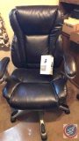 High Back Black Leather Office Chair w/ Cleaner