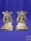 Pair brass PM Craftsman bookends. H 5.5? W 3.5?. Mark: (PM Craftsman, Easton, FL, Hand