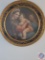 ...Antique... framed copy of Raphael?s Madonna Della Seggiola painting in 1514 in ornate round frame