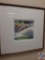 Stephen Quiller glass framed & triple matted watercolor. Signed ?S. Quiller AWS ...?01.? Image: 7.5?