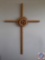 Large Woven Wheat artistic cross by Teresa Aley. History of artist and cross included Cross 47? W x
