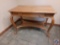 Light oak library table w/ 1-drawer & cabriole legs. H 29?, D 26?, W 42?. Mark (Chittendem & Eastman