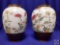 Pair Chrysanthemum matching vases H 11?. Floral design. (Mark: Chrysanthemum TM [sailing ship stamp]