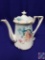 Porcelain teapot. Scalloped rim. H 7? (Mark: RS, 164, FRUI A)