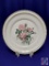 Vintage Harker Pottery Co. wild rose pattern china 10? plate w/ gold edge. Mark: (The Harker Pottery
