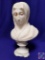 White marble bust of Madonna. H 16.5?. Mark: (#207) shows some damage, discoloration on face.