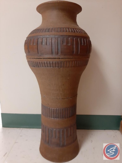 3-piece decorative floor vase with unique Sr. Mary Lavey design. 27?H X 11? W. 6? opening. Small