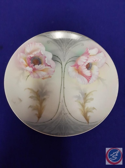 Hand-painted plate Dia 8?. Signature on plate: MAU VILLES. (Mark: Bavaria, Hand- painted, 70, Crown,