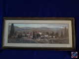 Framed reproduction of Sambataro oil on canvas. Double matted w/ wood frame. Image: 36? x 11.5?