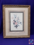 Decorative gold frame w/ linen mat & glass. Opening: 11?W x 15?H. Outside frame: 19?W x 23?H w/