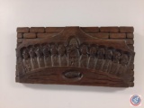 Wooden carved relief sculpture Last Supper. Mark: (Made in Spain). Size- 18.5? W x 9?H.