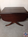 Vintage Jefferson EZ Table Slide drop leaf table. Closed- L 28? & W 38?. Open ?L 50? & W 38?. Mark