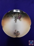 Antique 12? hand-painted porcelain plate w/ gold accents. Signature ?A. Koch? Mark: (J & S Louise,