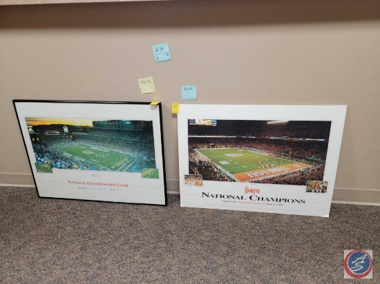 One Nebraska framed print 1996 32 x 24 and Nebraska champions 1998 print 24 x 32