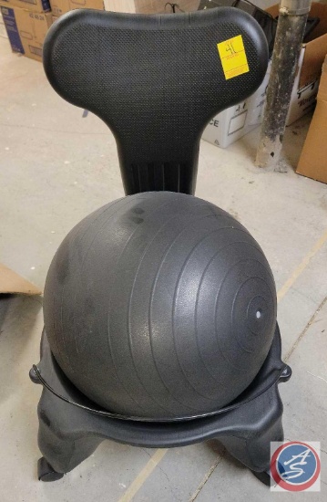 Yoga ball chair on wheels with yoga ball...