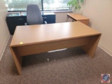 4 Drawer wooden large desk with office chair