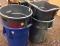 (4) rubbermaid 35 to 44 gallon trash cans