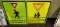 Pedestrian cross walk signs - 3 yellow and one green