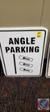 (5) Angle parking metal signs