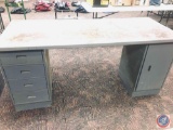unknown brand metal desk 4 drawer with side cabinet on other side 72 x 30 ...