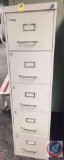 Steel case 5 drawer file cabinet with key
