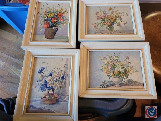 4pc Floral picture