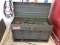 Metal Tool Box with assorted Items in it.