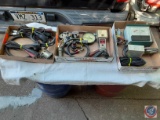 (3) Flats of Assorted Items not all listed : Wiring Harness Engine,Bosch Heath KIt CI 1080 Exhaust