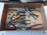 (1) Flat of assorted hand tools, Pliers, Wire cutters, etc......