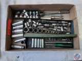 (1) Flat of assorted sockets and misc stuff.