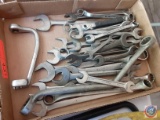 (1) Flat of assorted wrenches combination, open end wrenches.