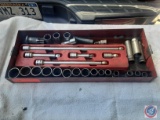 (1) set of half inch Drive extensions and miscellaneous sockets