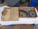 Makita Abrasive Cut-Off Wheel, Hand Saw, Assorted Saw Blades, Grinding Wheel.