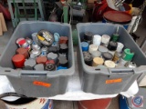 (2) totes of miscellaneous spray paint no shipping