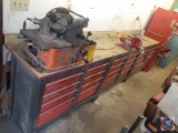 Metal work Bench with Drawers approx measurement: 132
