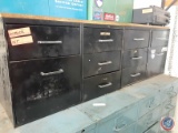 Black Metal Cabinet with wood on top, Approx. Measurement is 60X19.5X23.5.