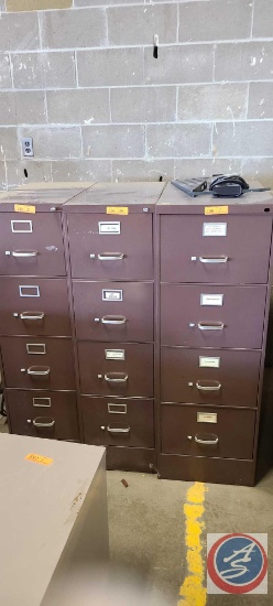 (3) Metal Filing Cabinets approx Measurements for Each is: 52"HX18"WX28"D