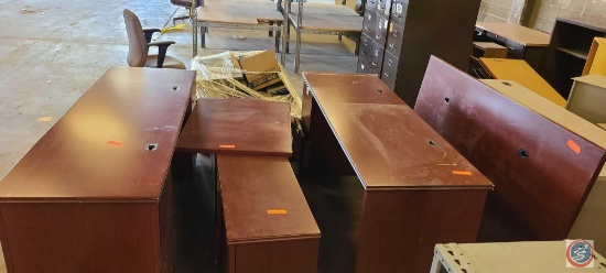 (2) Wood Desks approx measurements are: 72"LX24"DX28"H.