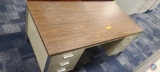 Metal Desk with 6 drawers and wood top approx measurements are: 60