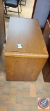 (1) Wood Light colored 2 drawer cabinet approx measurements are: 36