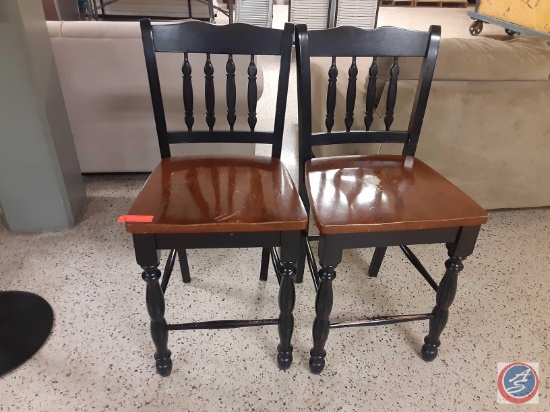 (2) Wood Chairs approx measurements are: 19X18X24....