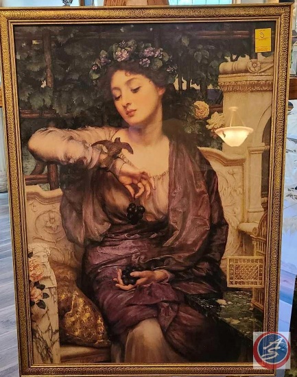 (1) Framed Picture of...Lesbia and the Sparrow, approx measurement (26.5WX27L). (PICTURE ONLY EASEL