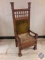 Ornate Oak MasonicTemple Throne Chair (Needs Cushion) 27