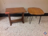 (2) End Tables approx measurements are: 21.5X12.5X18 , 19X19X17.
