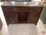 Oak TV stand/entertainment center with 3 drawers and shelves. 54 x 18 x 36...