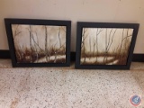 (2) Framed Tree Pictures approx measurements: 30X241/2.