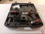 Craftsman 19.2 Volt cordless drill with (2) rechargeable batteries and port to charge in a case...